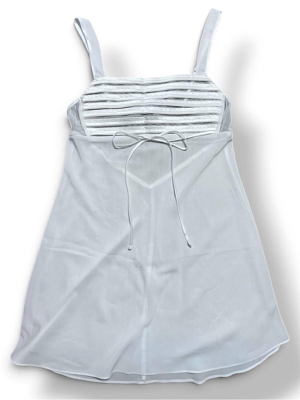 Jones New York White Lace-Trim Mesh Chemise